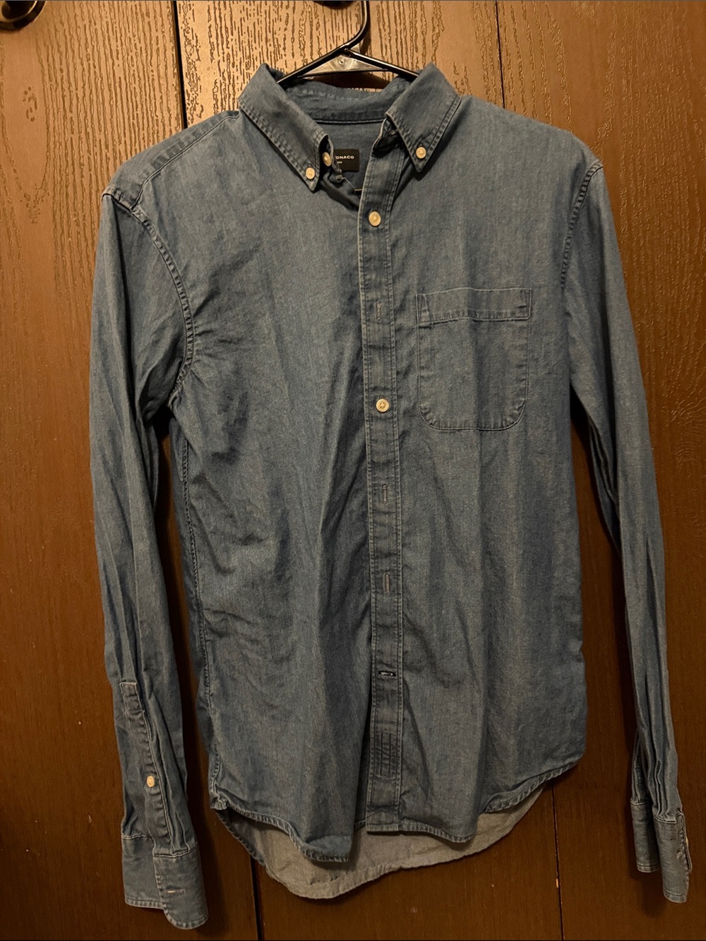 Club Monaco Men's Light Blue Denim Button-Down Shirt
